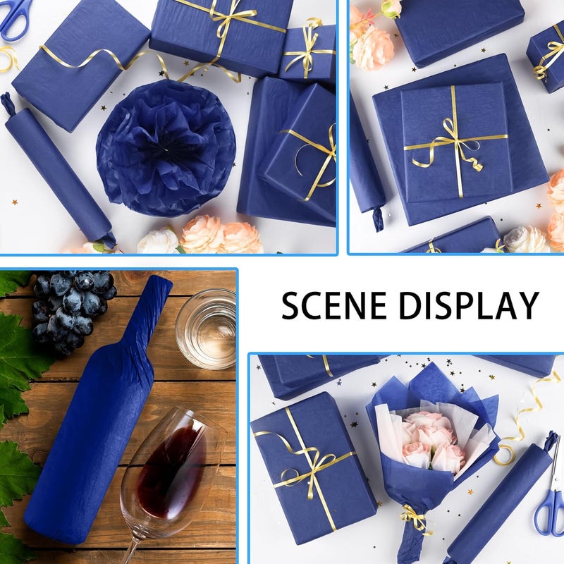 PLULON 120 Sheets Blue Tissue Paper for Gift Bags, Gift Wrapping Paper Tissue Bulk for Crafts Packaging Birthday Baby Shower, Wedding Holiday Flower Bachelorette Bridal Party Decorations - Image 4